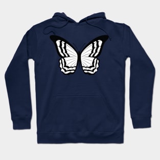 Butterflies White Black Hoodie